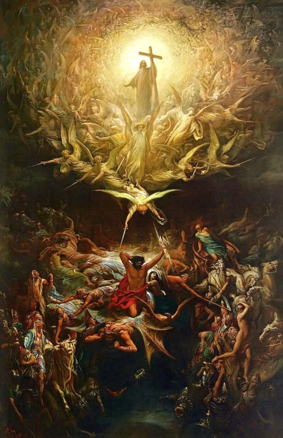 Gustave Dore engraving, The Triumph of Christianity over Paganism.